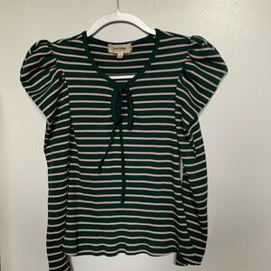 Anthropologie Porridge Puff Sleeve Top